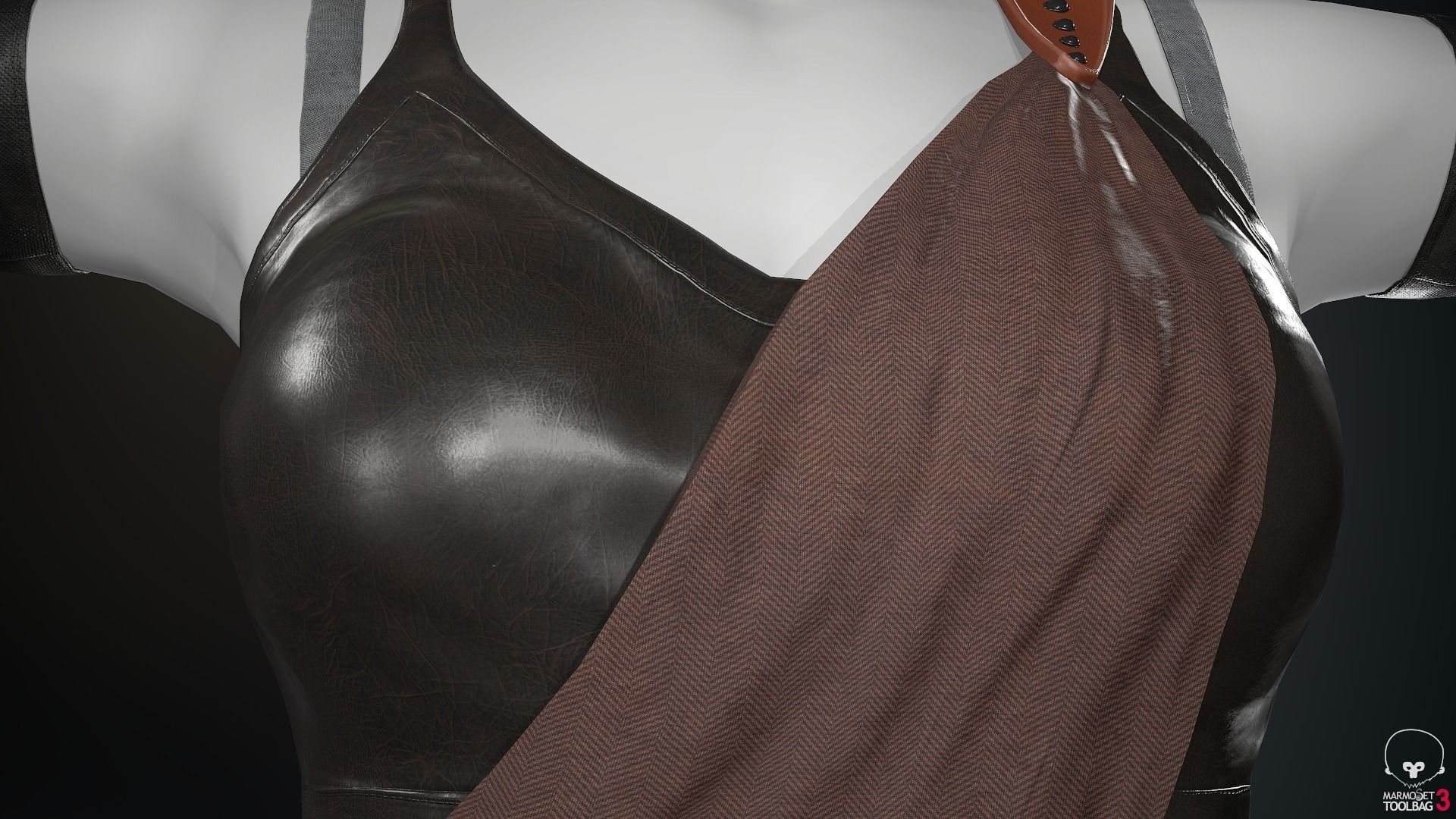 Female Ninja Outfit 3 Low-poly 3D model_12