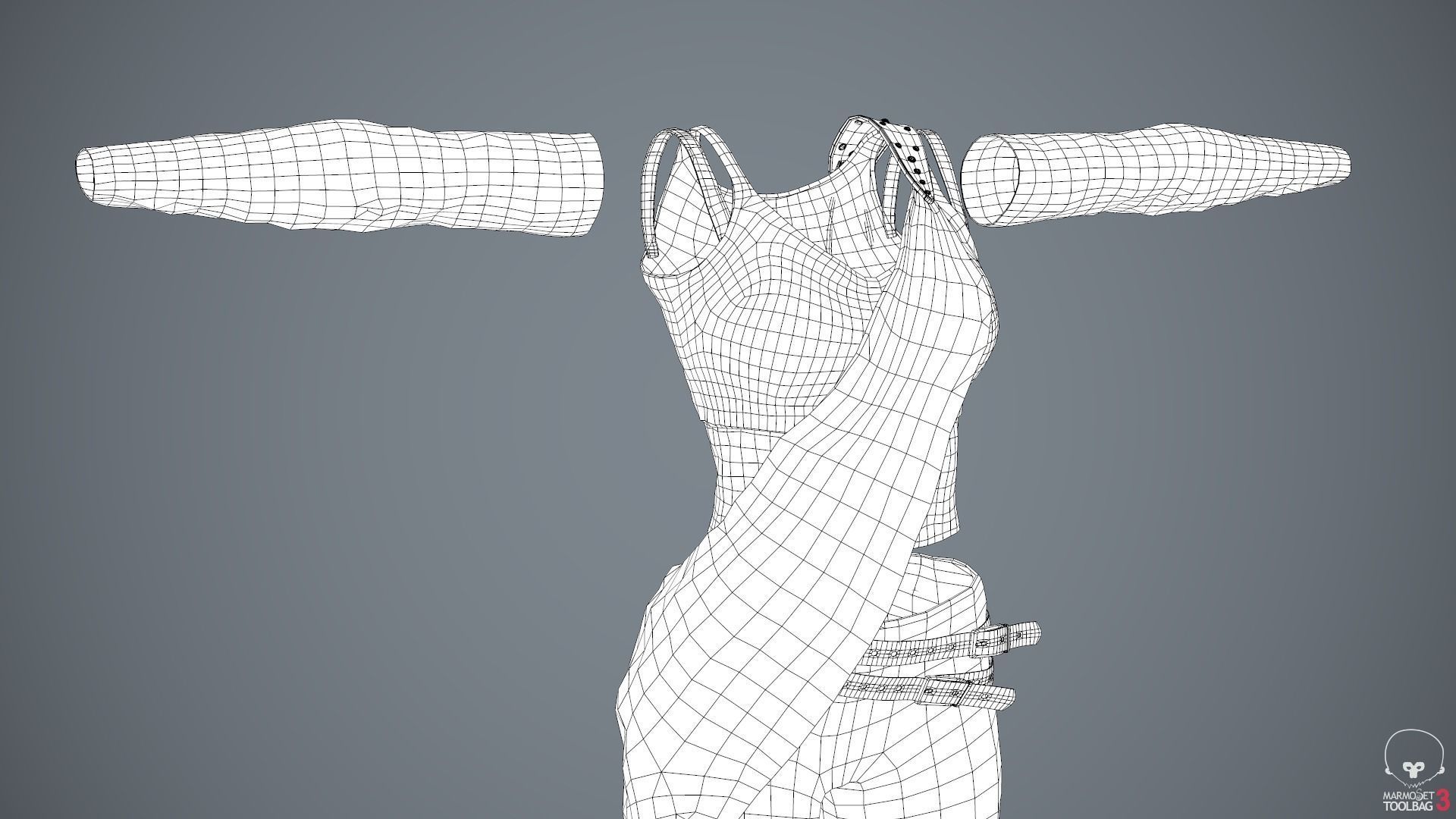 Female Ninja Outfit 3 Low-poly 3D model_64