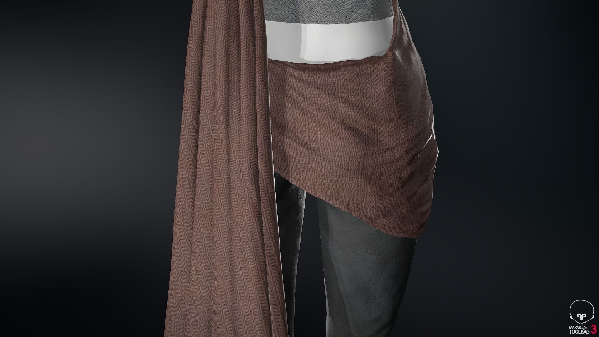 Female Ninja Outfit 3 Low-poly 3D model_38