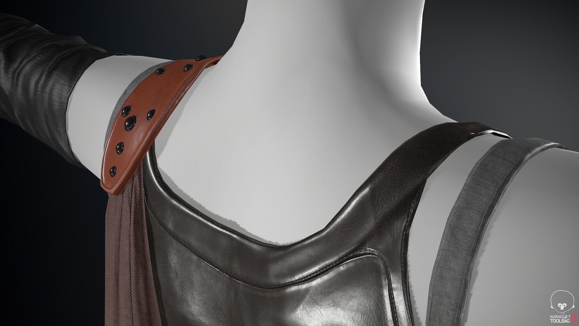 Female Ninja Outfit 3 Low-poly 3D model_32