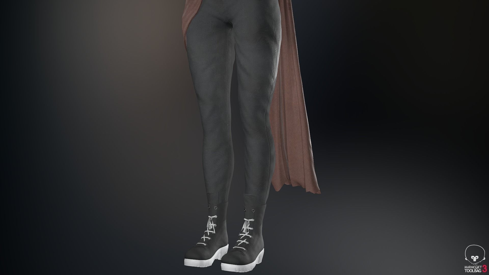 Female Ninja Outfit 3 Low-poly 3D model_43