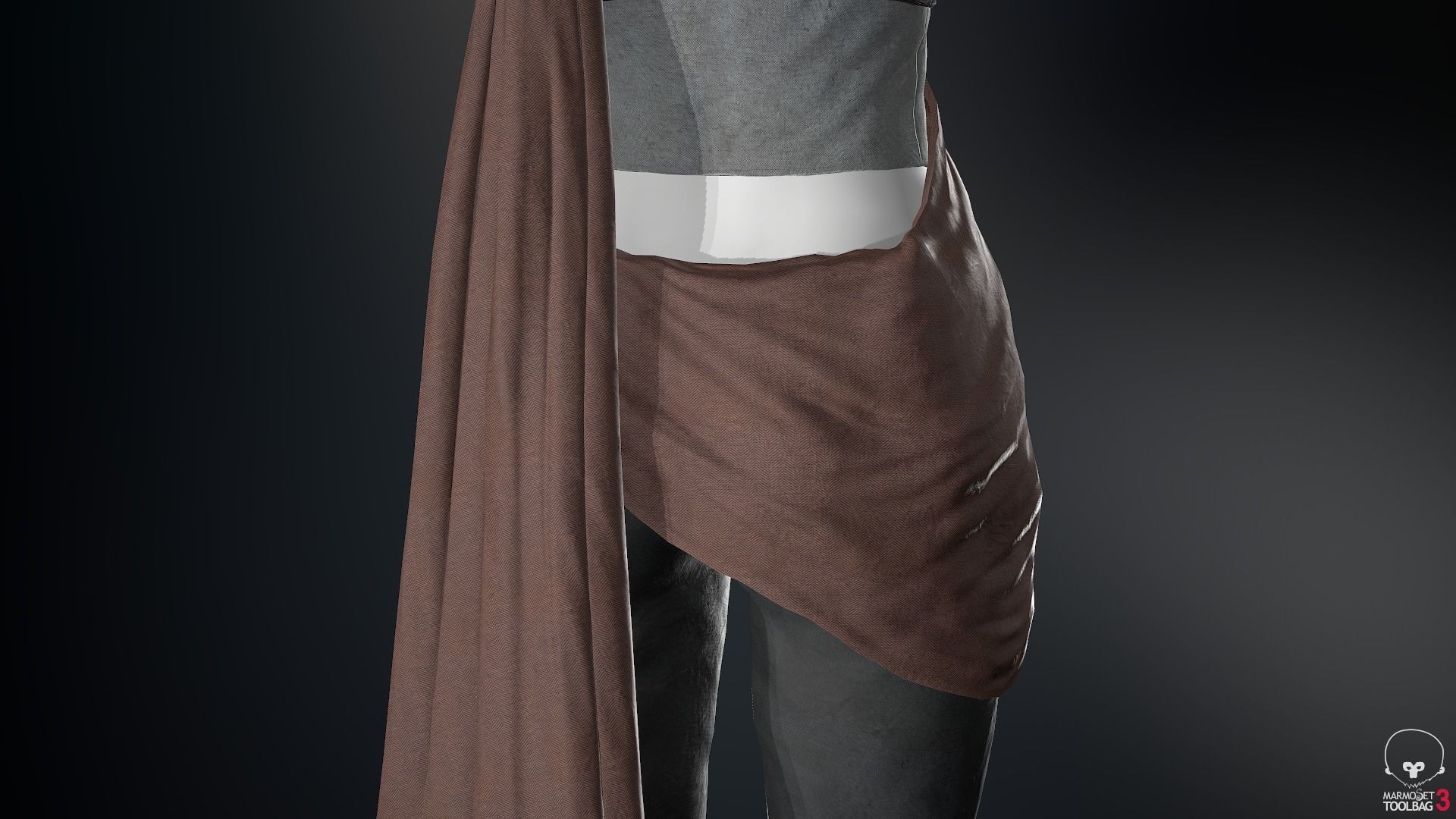 Female Ninja Outfit 3 Low-poly 3D model_41