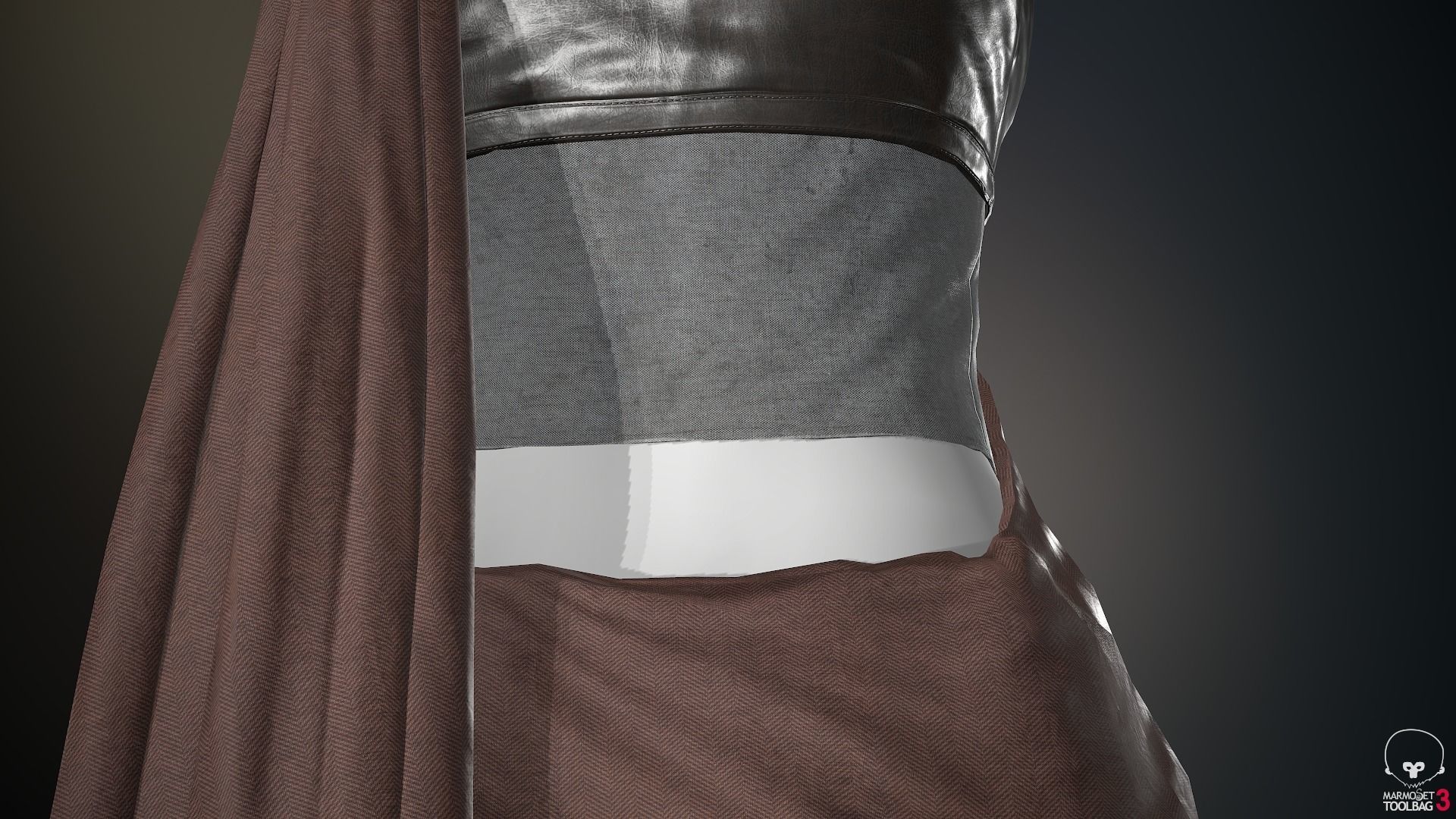 Female Ninja Outfit 3 Low-poly 3D model_25