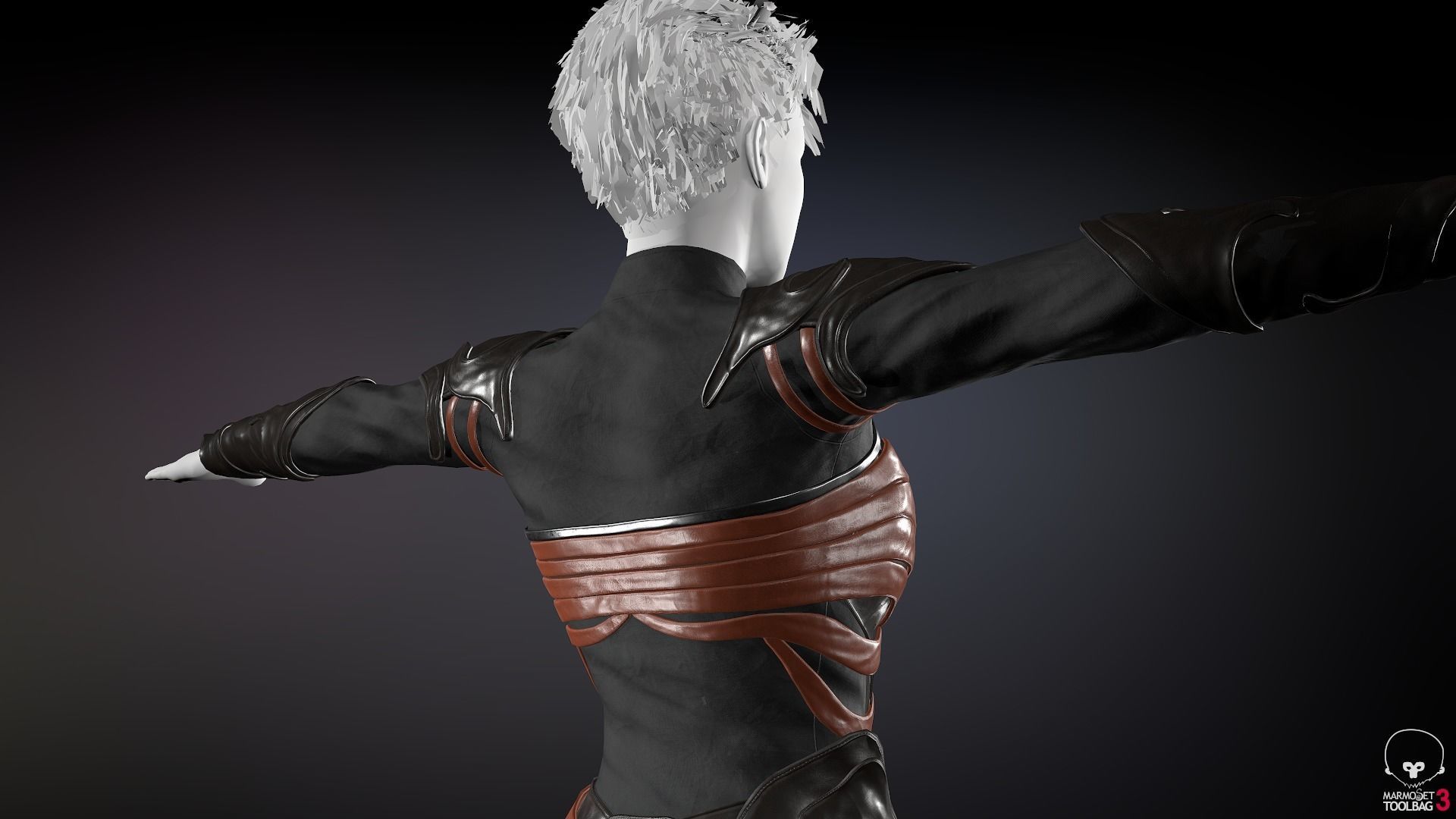 Female Medieval Outfit 1 Low-poly 3D model_26