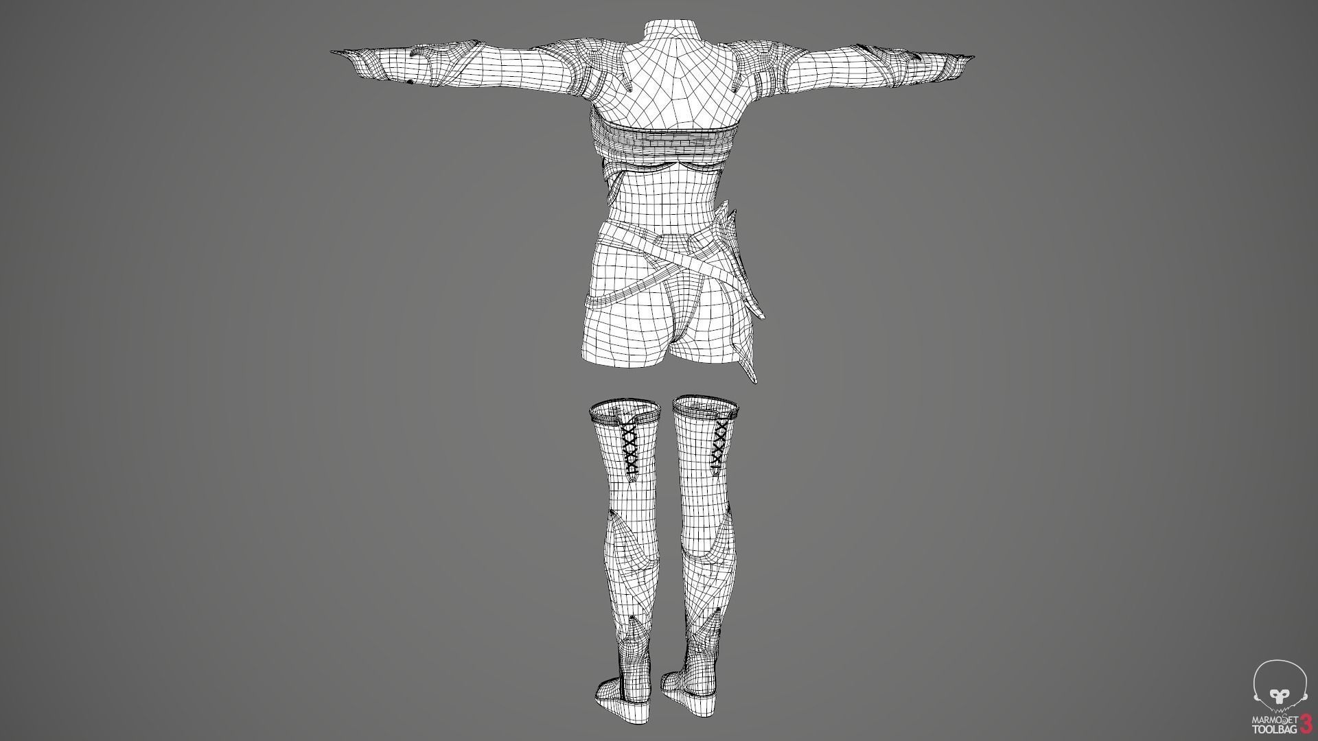 Female Medieval Outfit 1 Low-poly 3D model_69