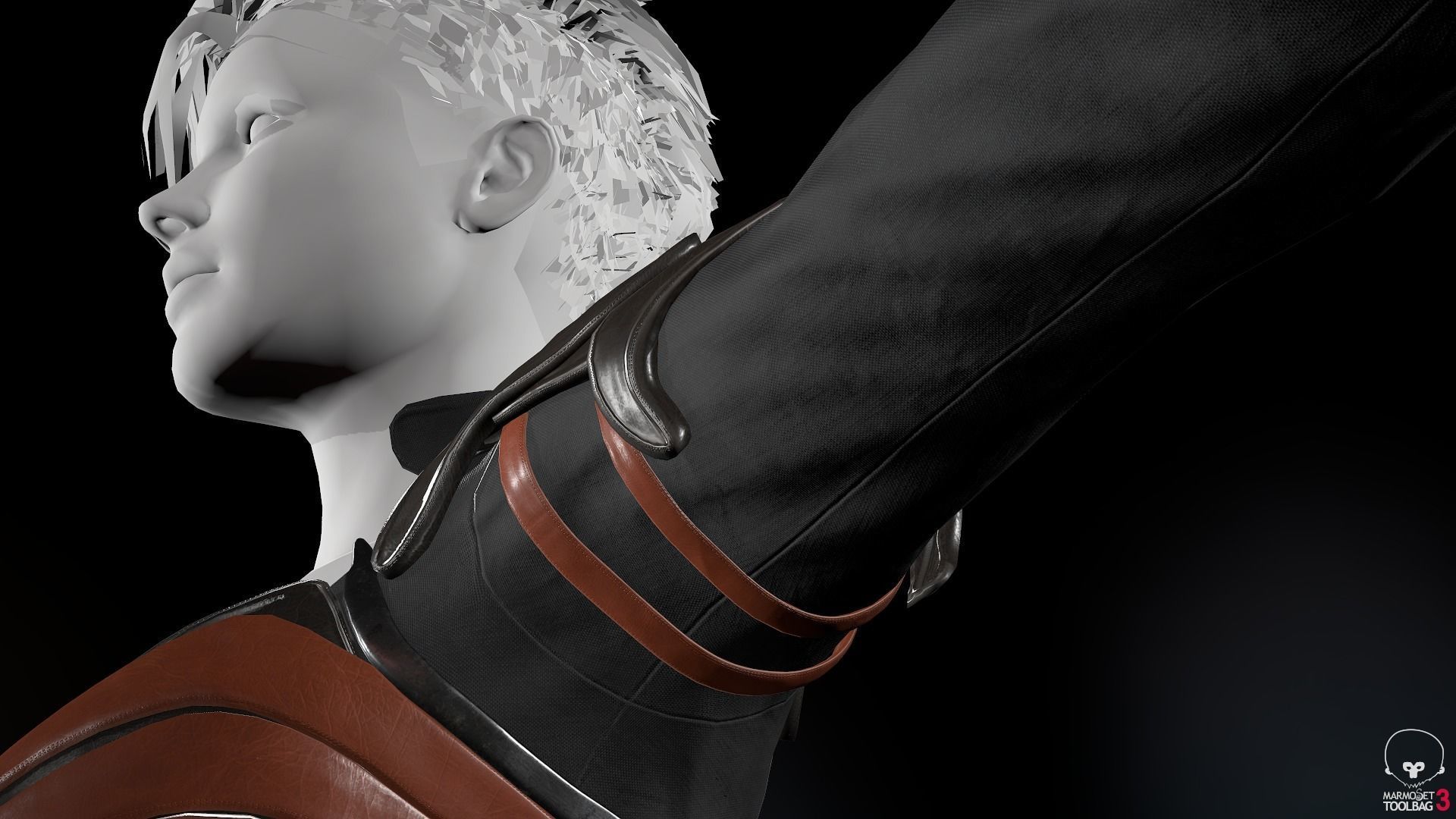 Female Medieval Outfit 1 Low-poly 3D model_21