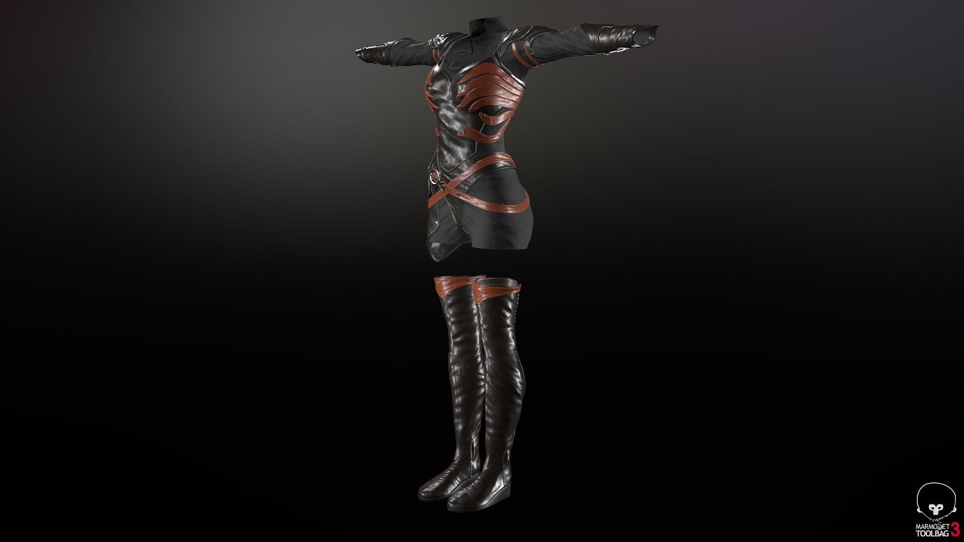 Female Medieval Outfit 1 Low-poly 3D model_61