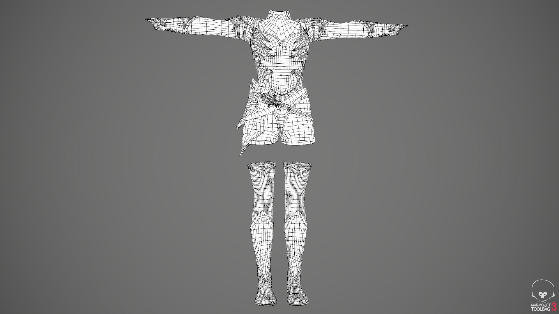 Female Medieval Outfit 1 Low-poly 3D model_67