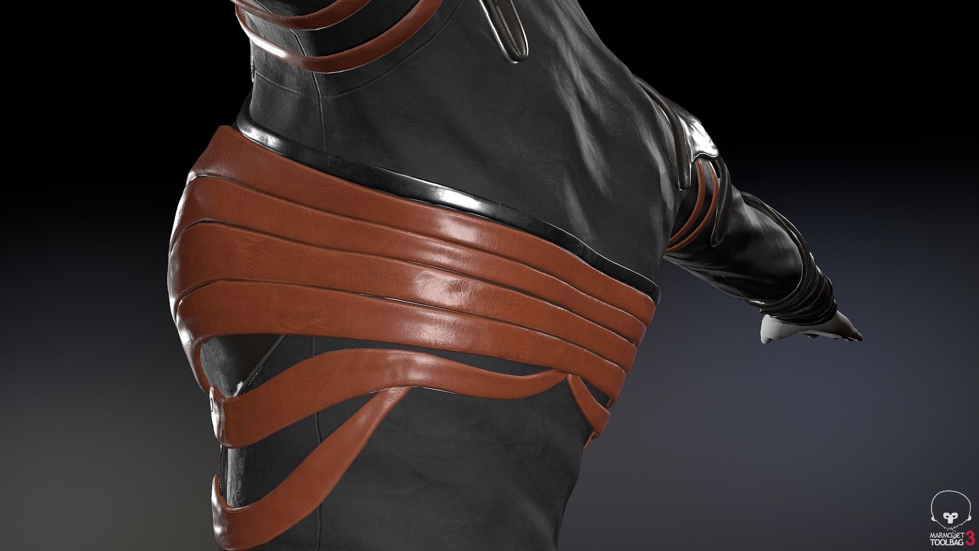 Female Medieval Outfit 1 Low-poly 3D model_30