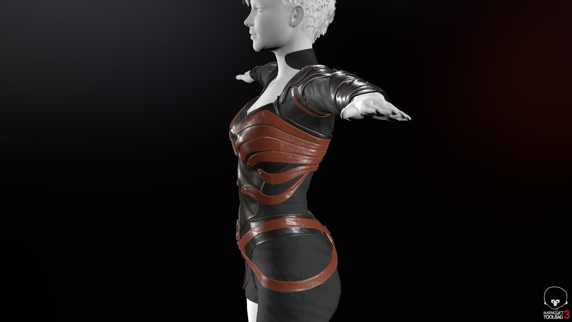 Female Medieval Outfit 1 Low-poly 3D model_18