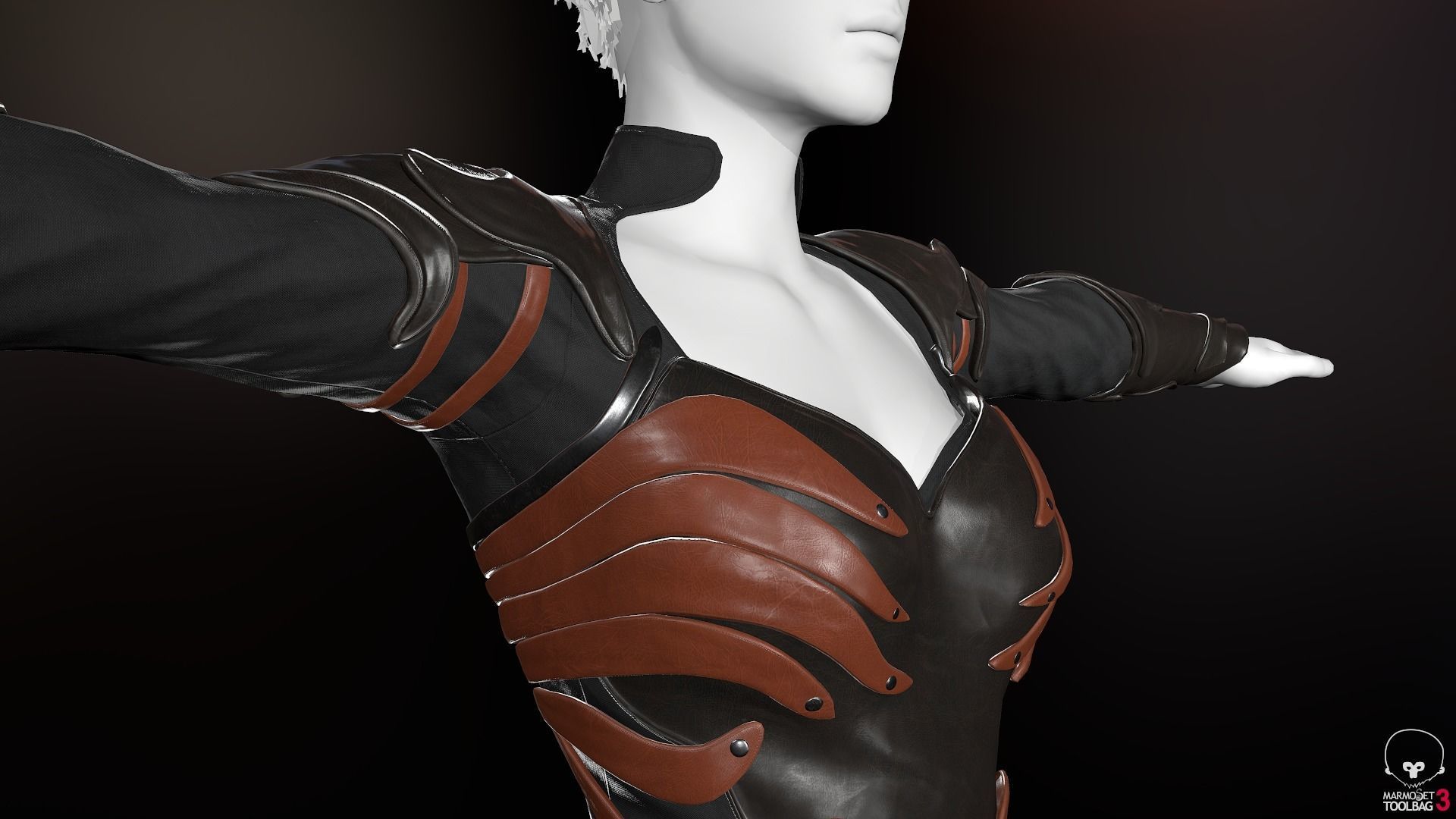 Female Medieval Outfit 1 Low-poly 3D model_2