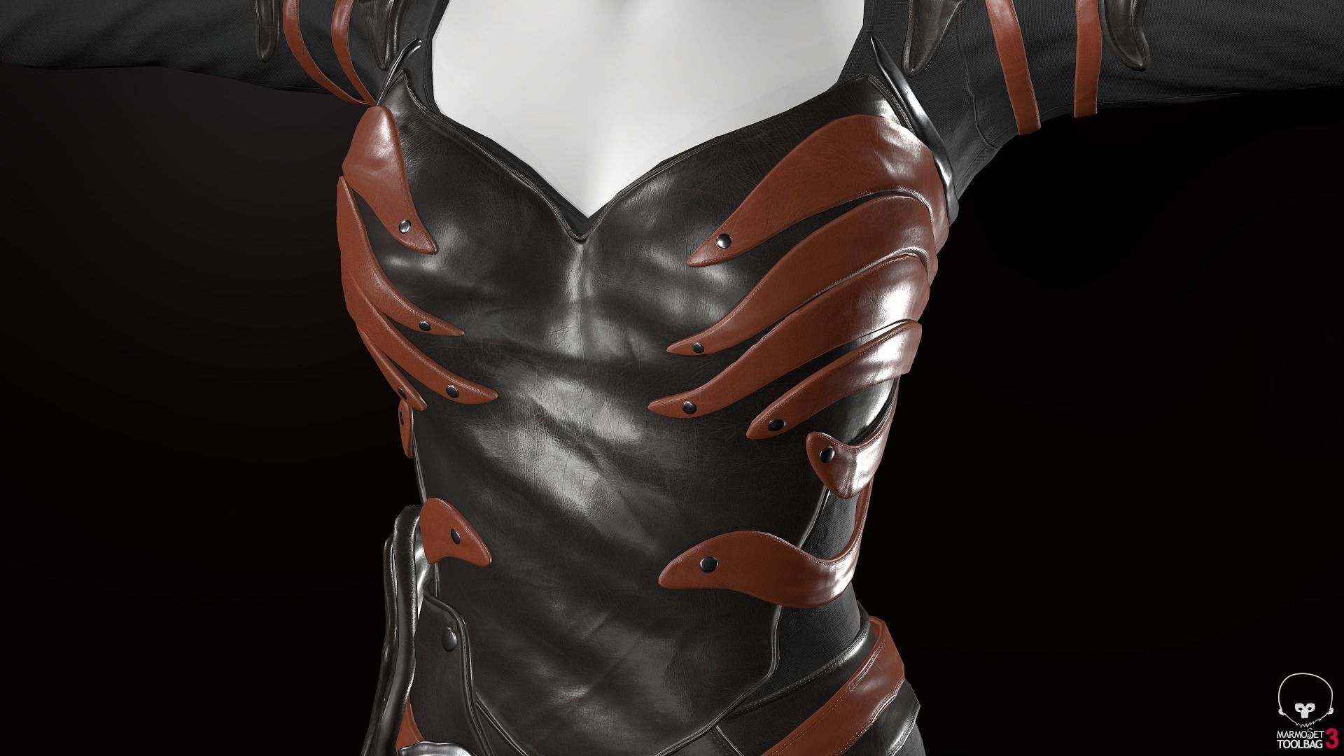 Female Medieval Outfit 1 Low-poly 3D model_12