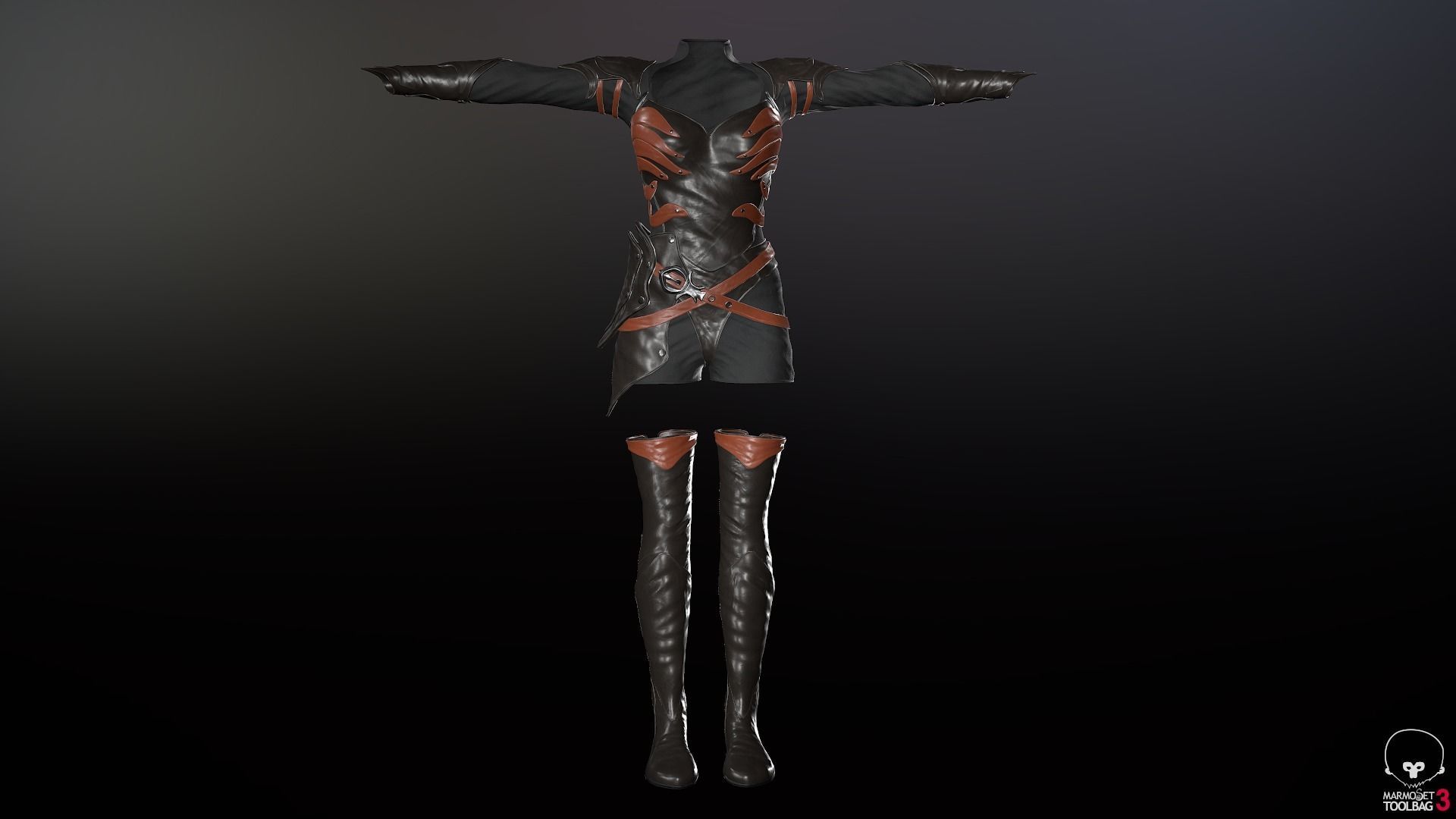 Female Medieval Outfit 1 Low-poly 3D model_60