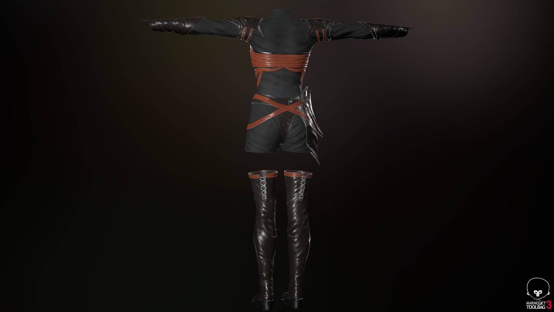 Female Medieval Outfit 1 Low-poly 3D model_63