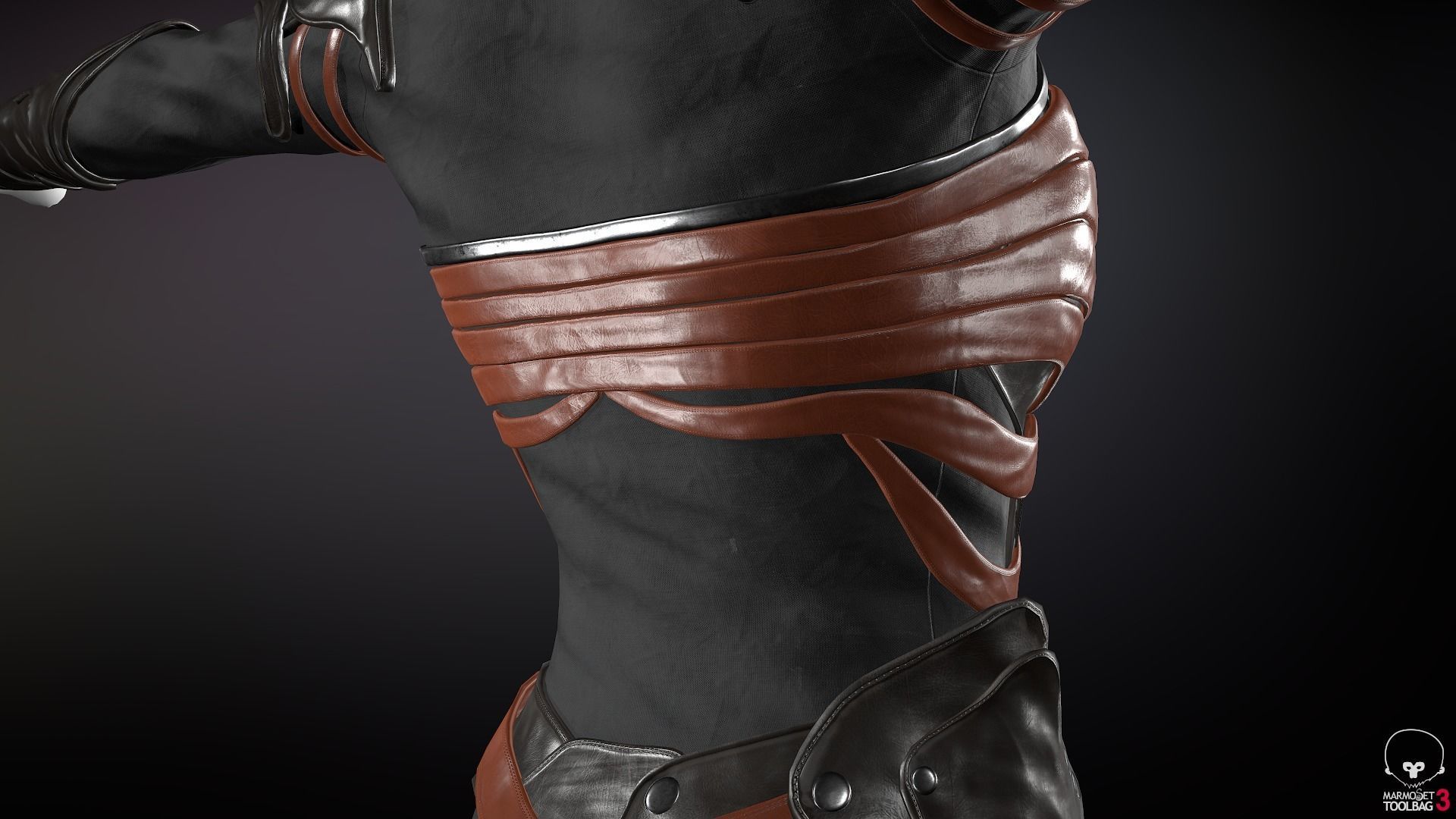 Female Medieval Outfit 1 Low-poly 3D model_27