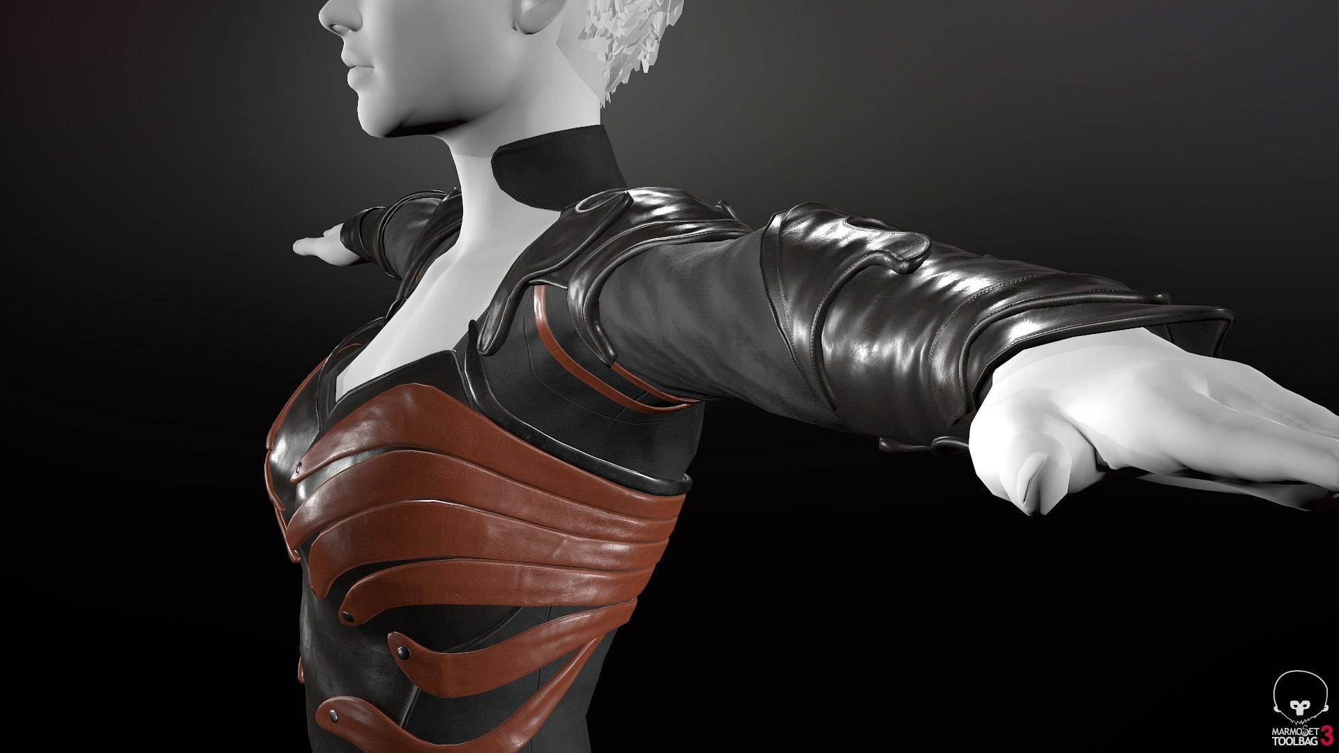 Female Medieval Outfit 1 Low-poly 3D model_19