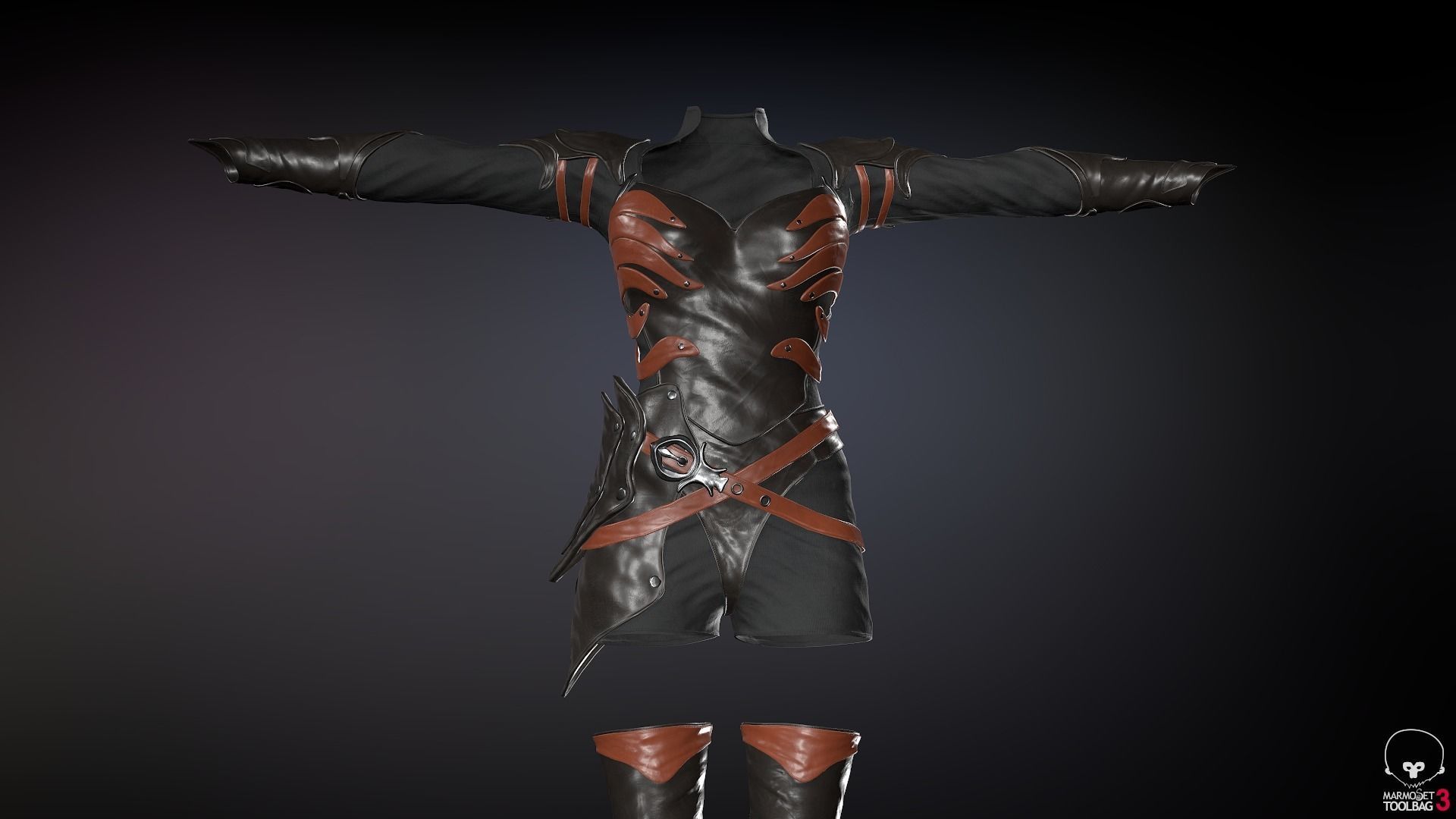 Female Medieval Outfit 1 Low-poly 3D model_66