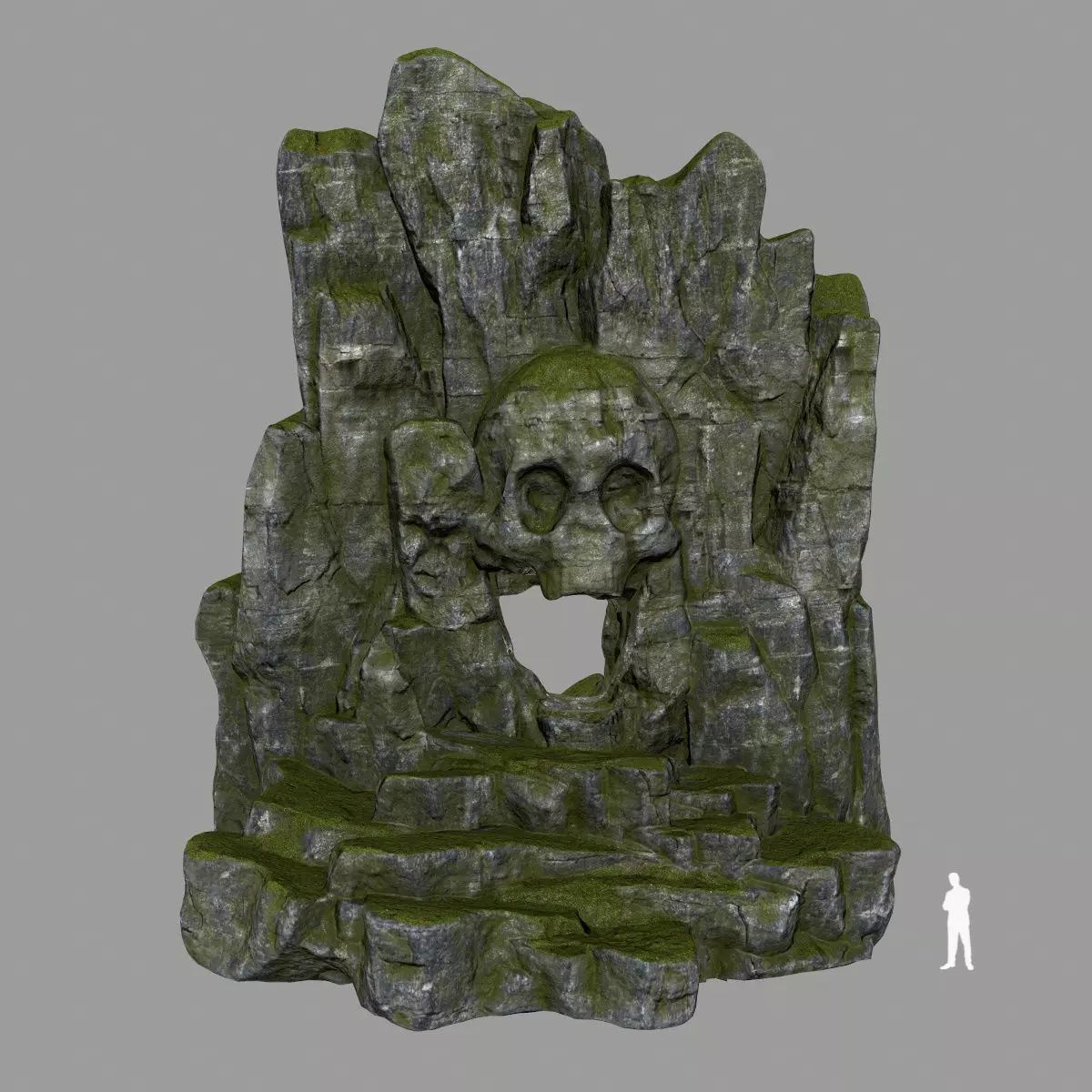 skull cave Low-poly 3D model_0