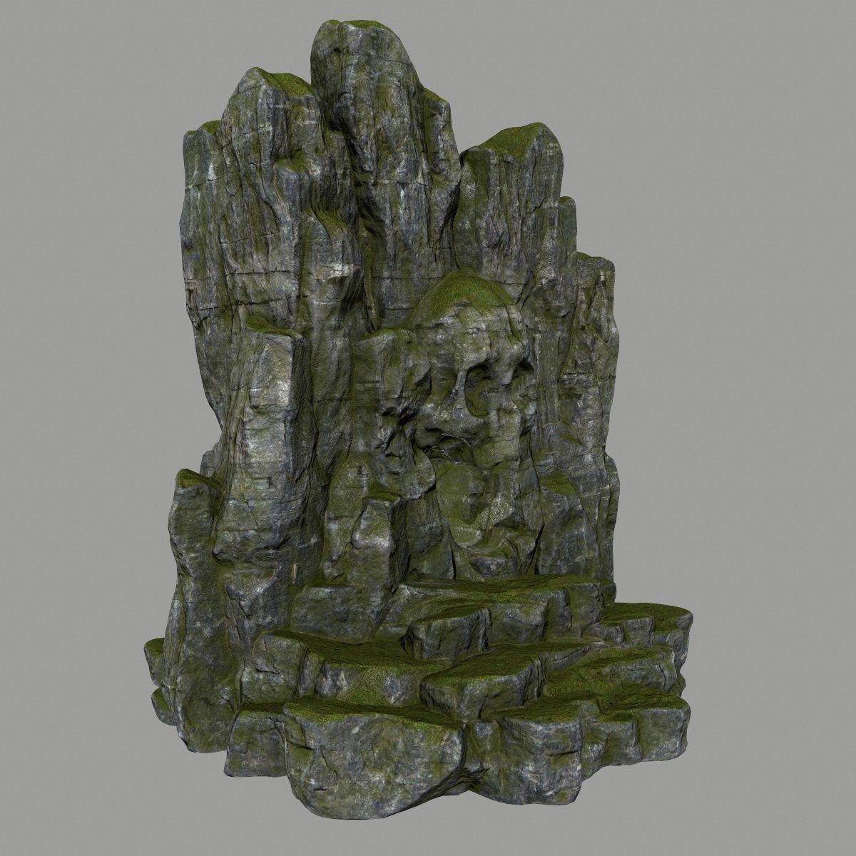 skull cave Low-poly 3D model_2