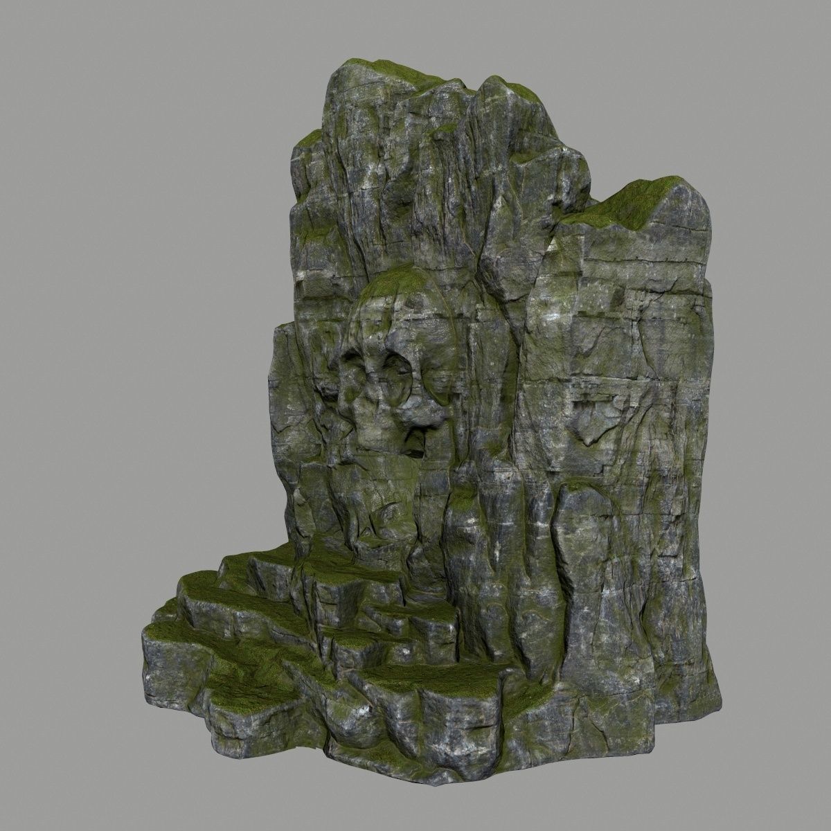 skull cave Low-poly 3D model_8
