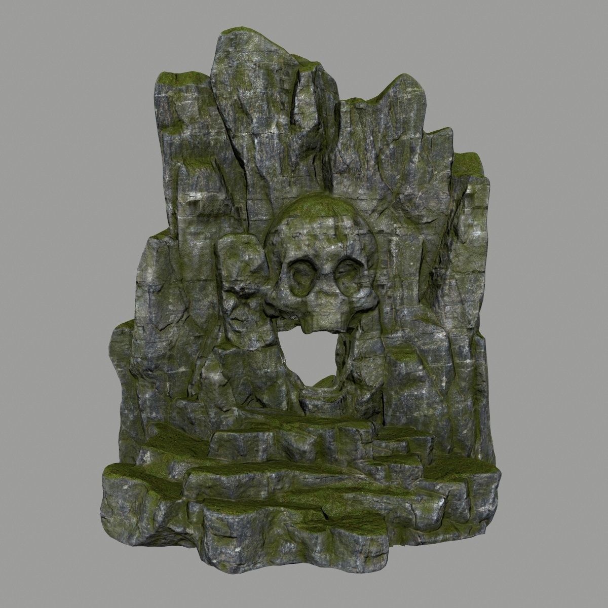 skull cave Low-poly 3D model_1