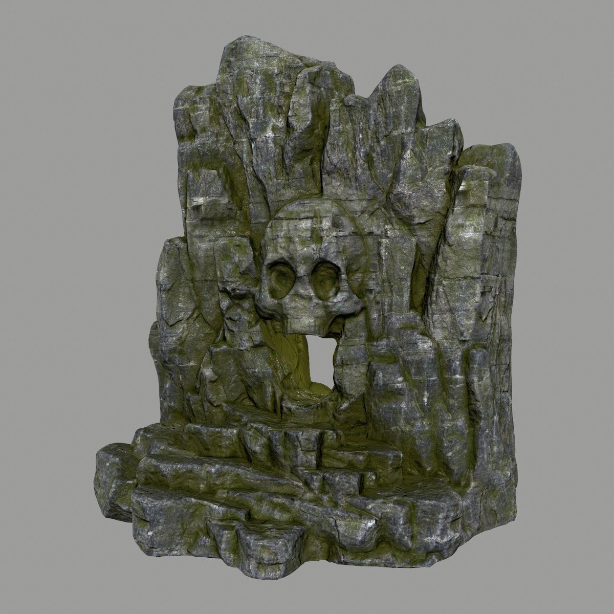 skull cave Low-poly 3D model_9