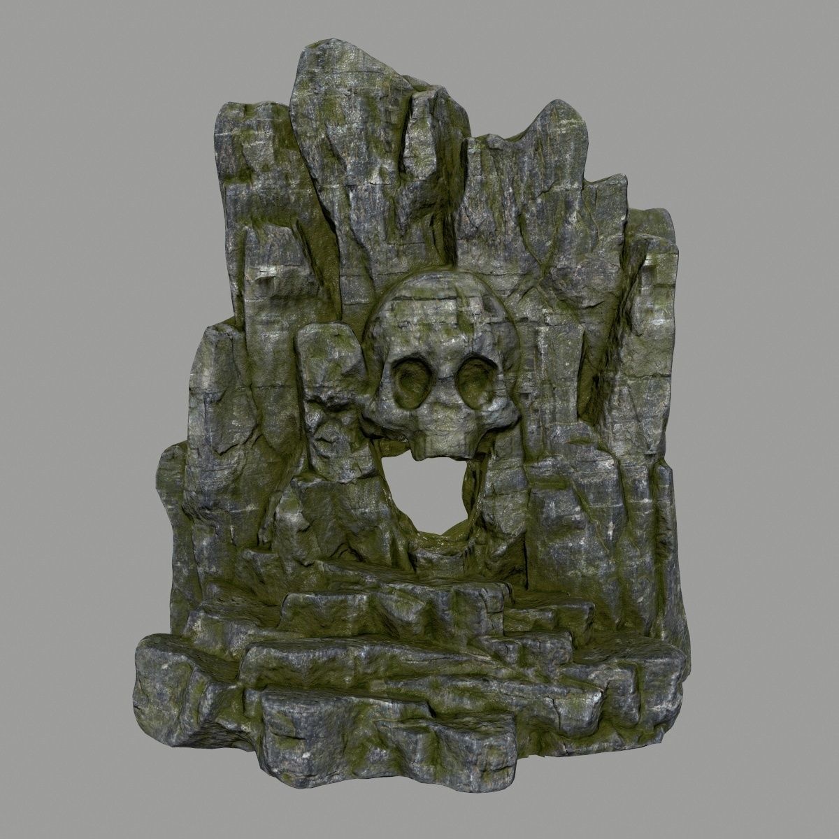 skull cave Low-poly 3D model_1