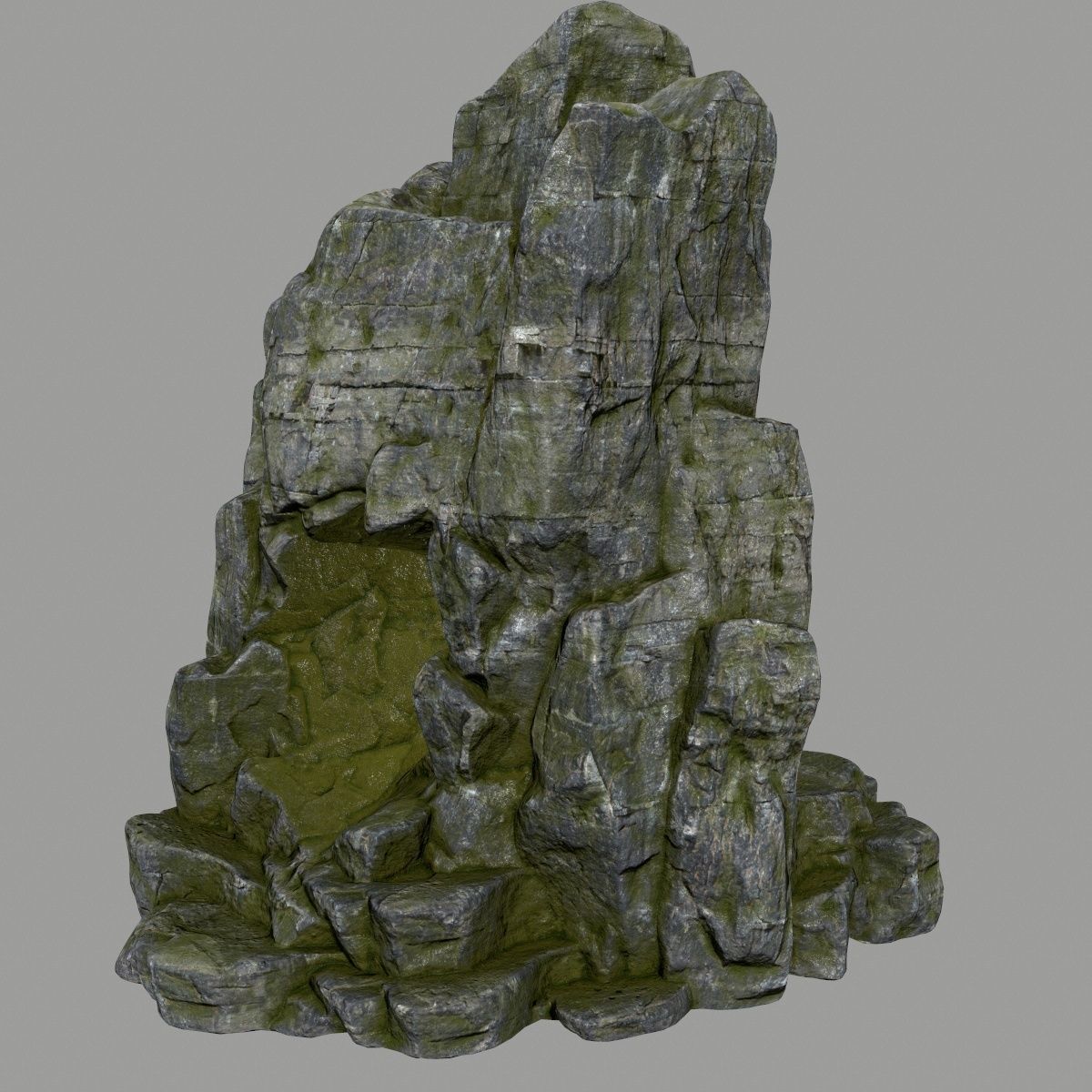 skull cave Low-poly 3D model_4
