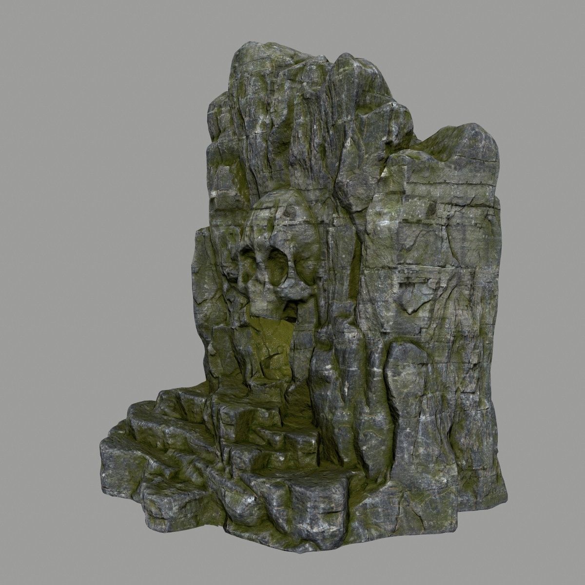 skull cave Low-poly 3D model_8