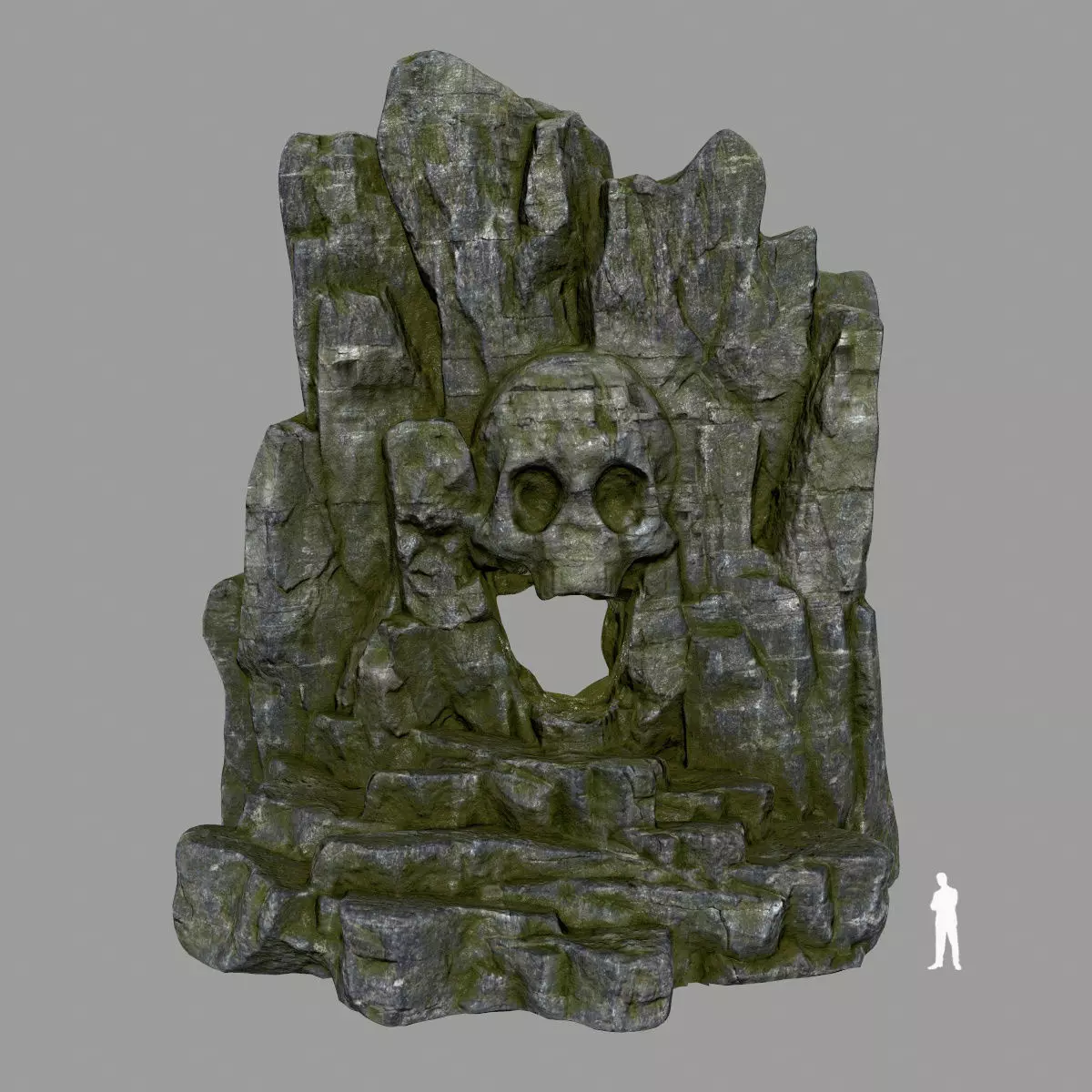 skull cave Low-poly 3D model_0