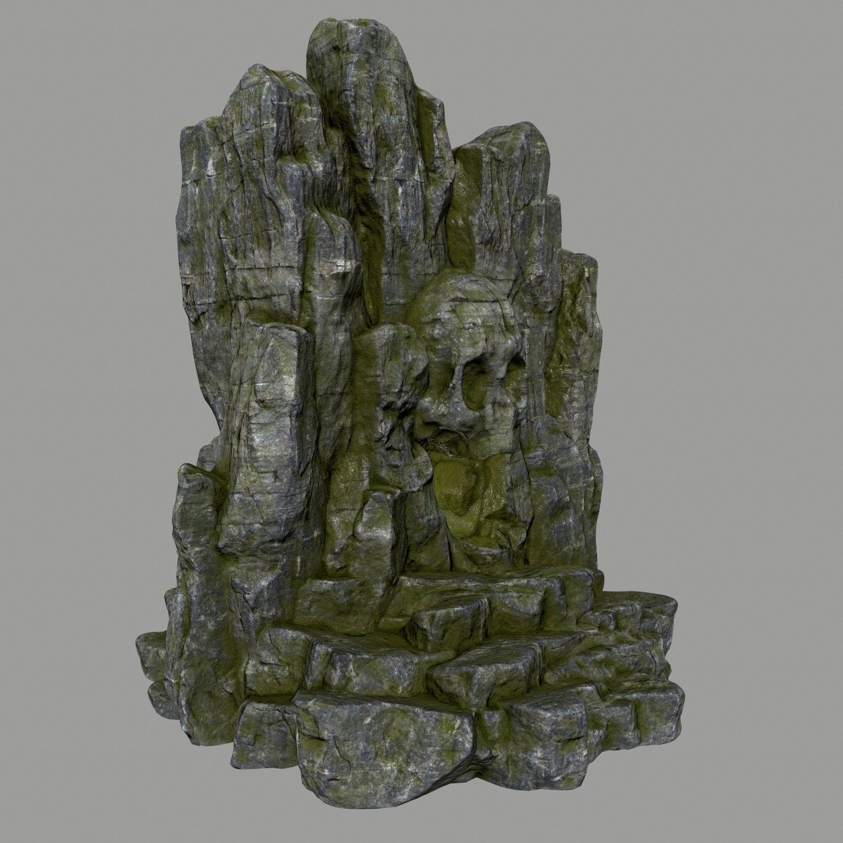 skull cave Low-poly 3D model_2