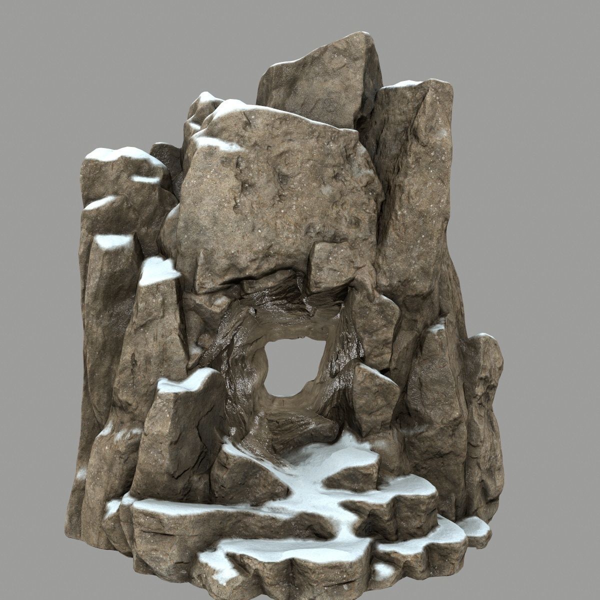 skull cave Low-poly 3D model_5