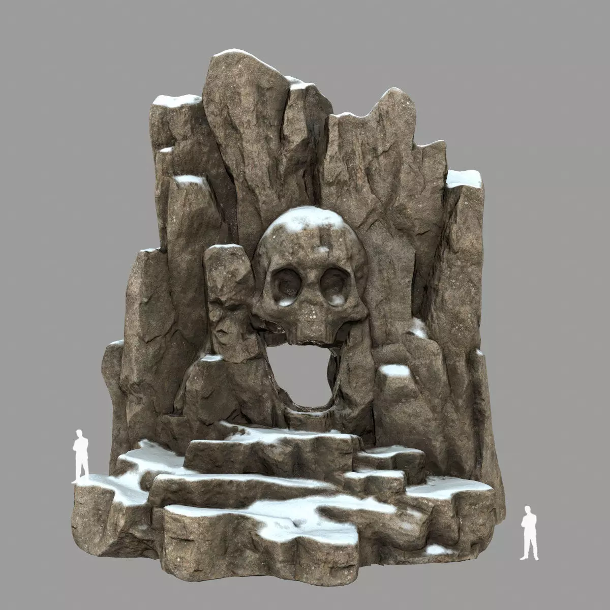 skull cave Low-poly 3D model_0