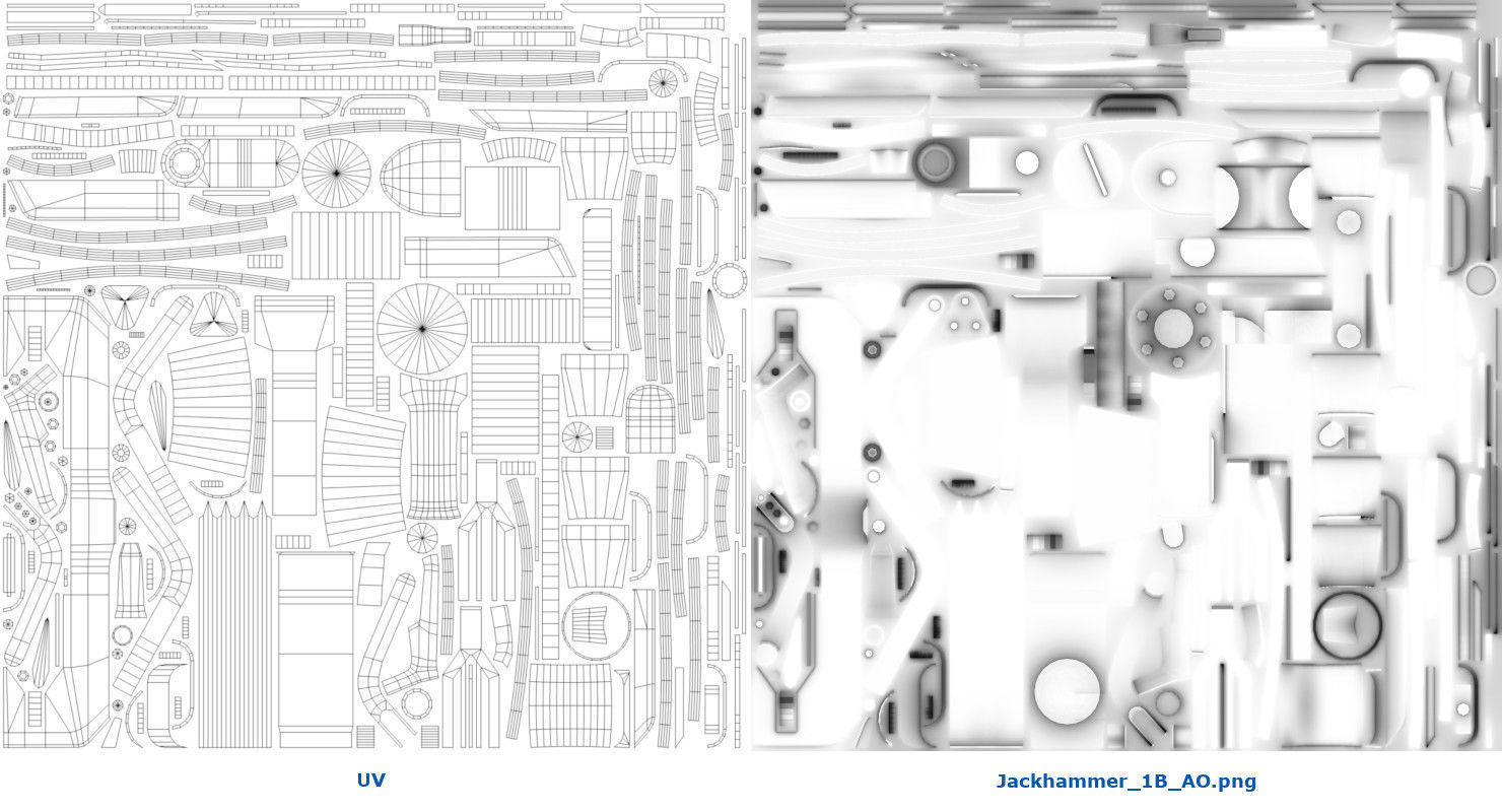 Jackhammer 1B Low-poly 3D model_7