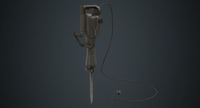 Jackhammer 1B Low-poly 3D model