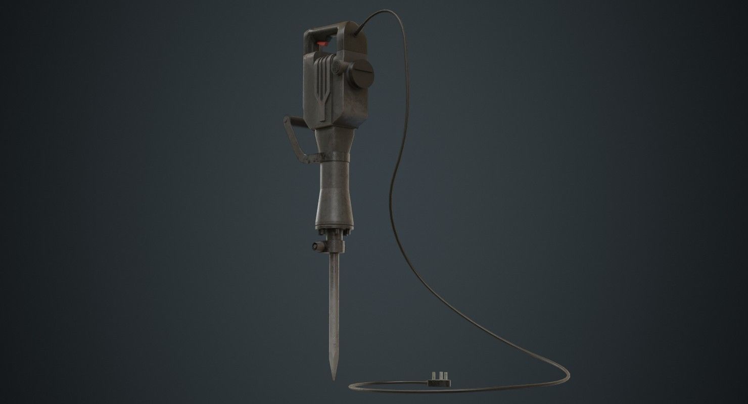 Jackhammer 1B Low-poly 3D model_3