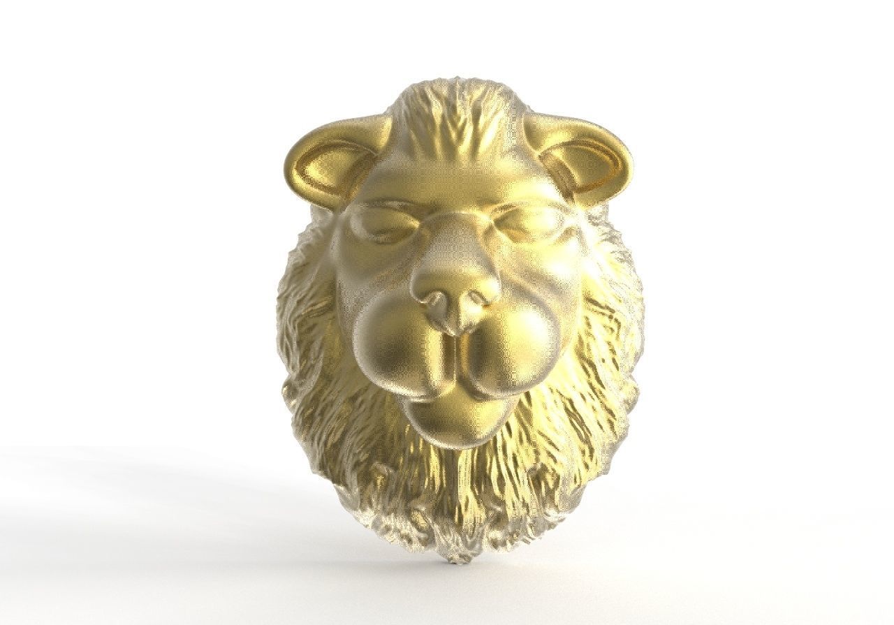 lion pendant 3D print model_3