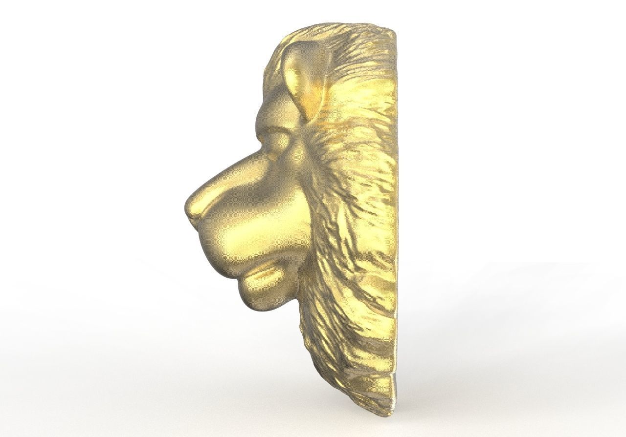 lion pendant 3D print model_2