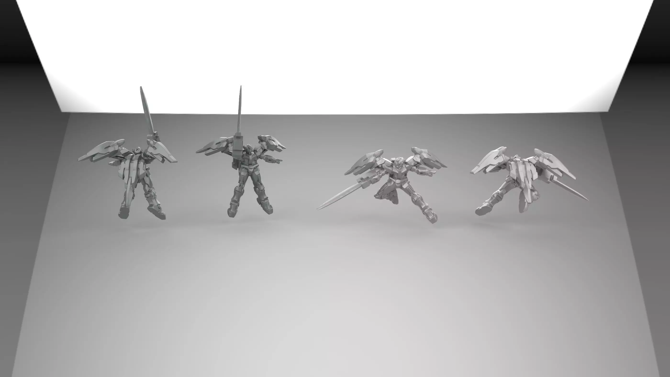 00 GUNDAM Three positions Mini model 3D print model_0