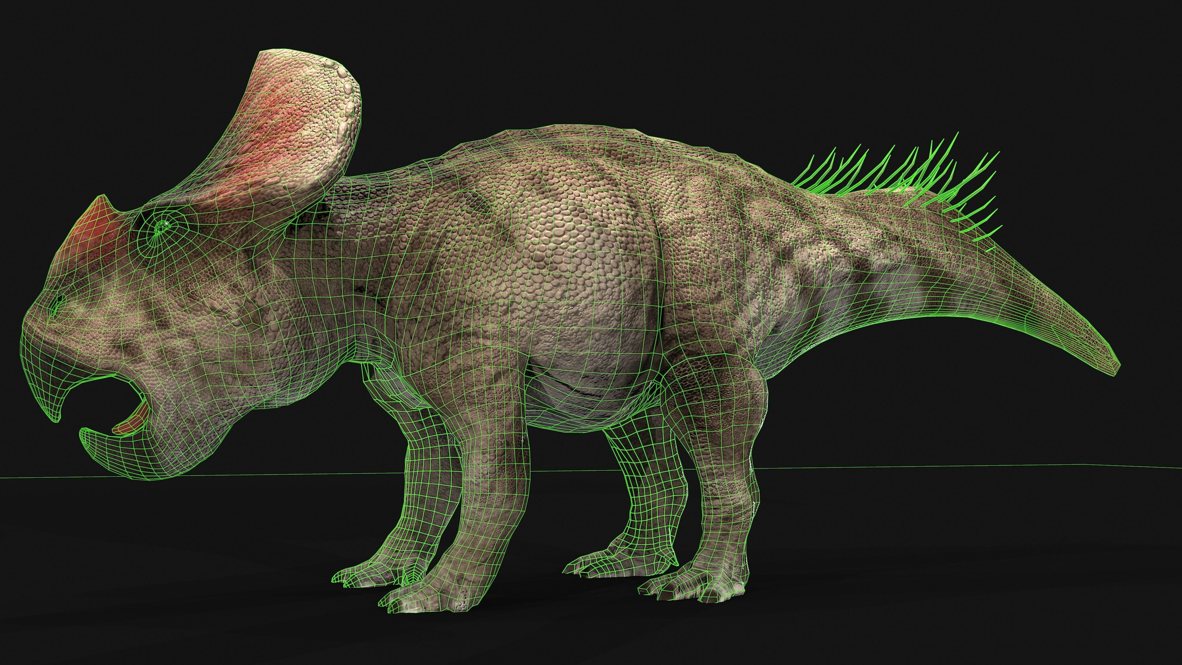 Protoceratops dinosaur Low-poly 3D model_2