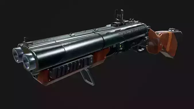 Double Barreled Shotgun Low-poly 3D model