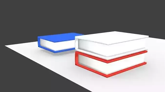 SIMPLE BOOK MODEL - 3 COLOURS Low-poly 3D model