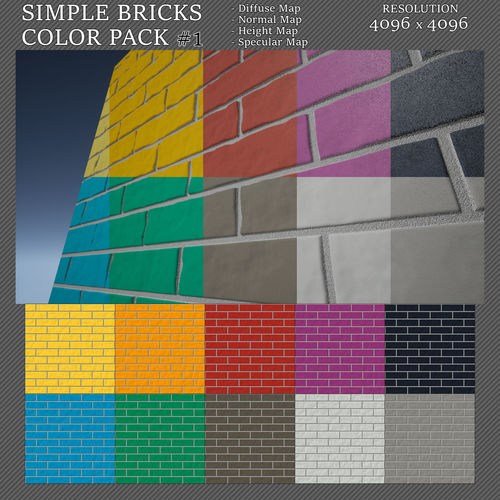 simple bricks color pack -1 Texture