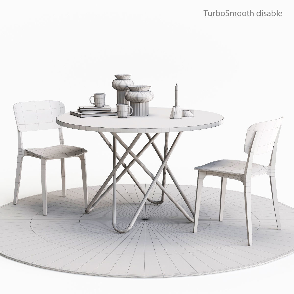 Calligaris Liberty chair and Stellar table set 3D model_7