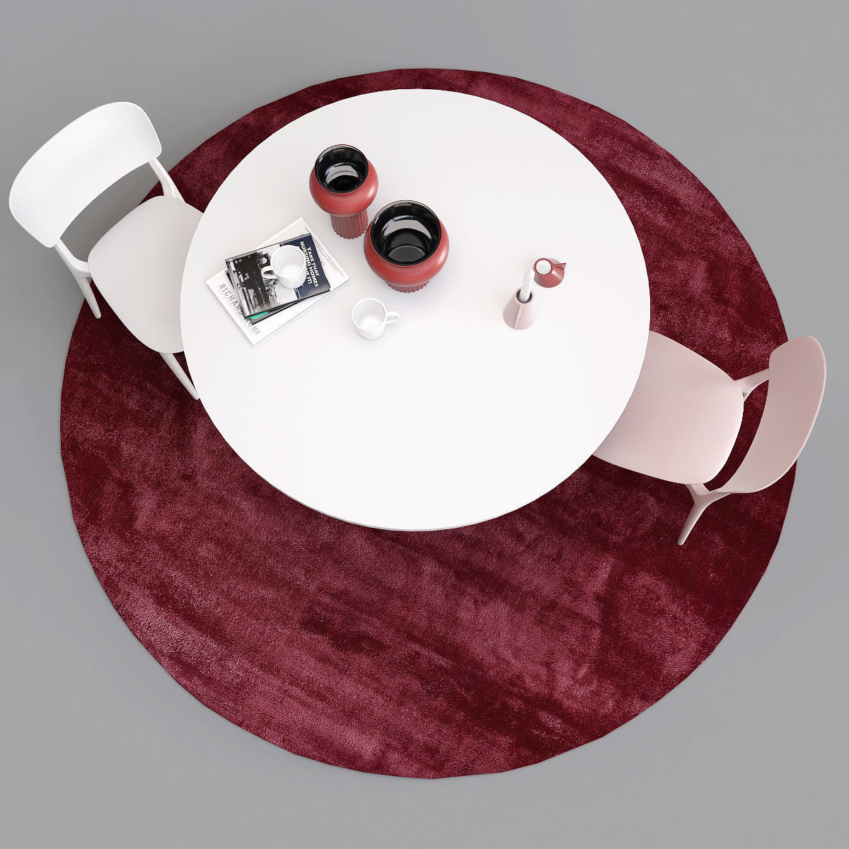 Calligaris Liberty chair and Stellar table set 3D model_2