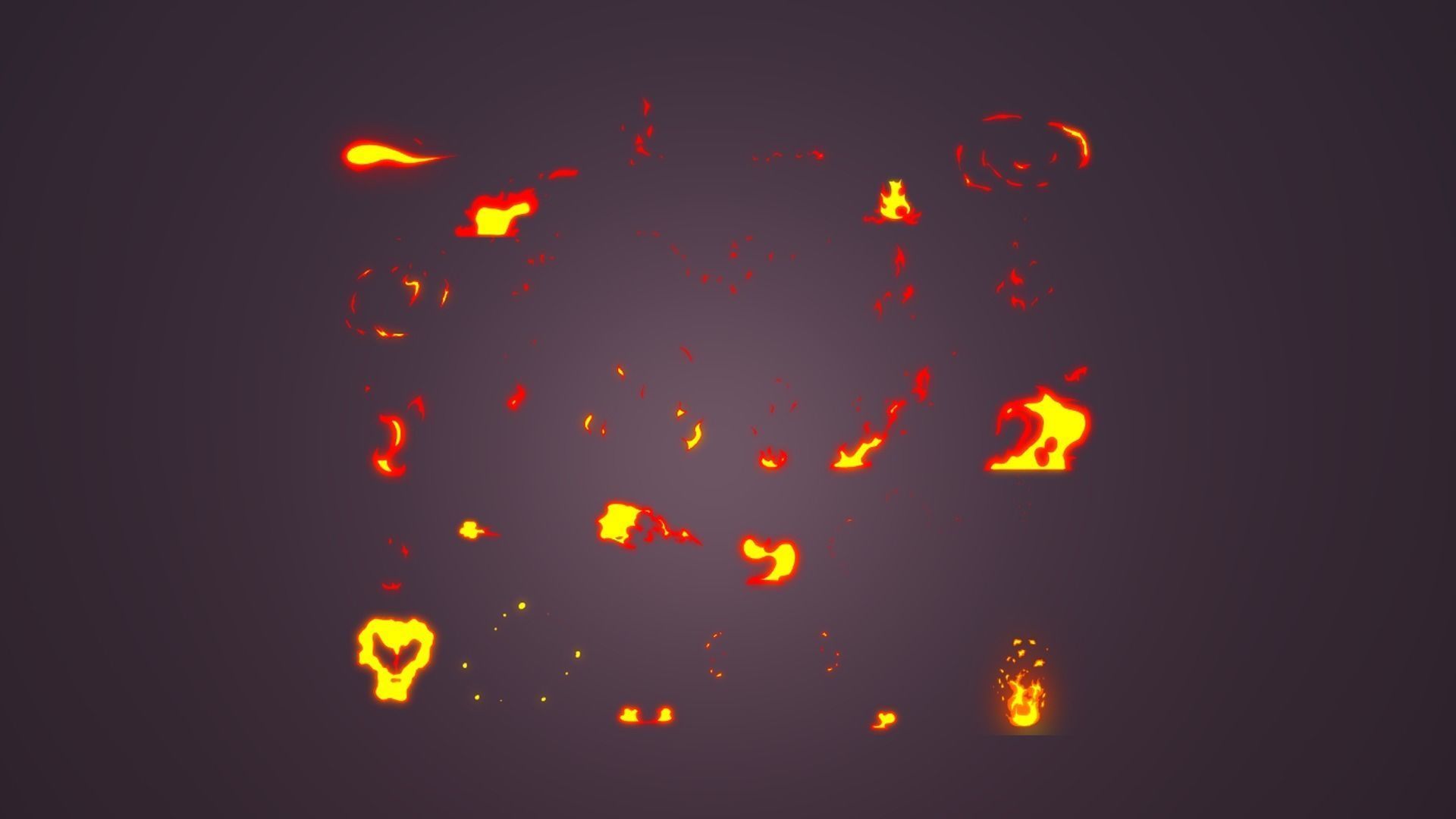 Cartoon Fire Effects Sprite Sheet Texture_2