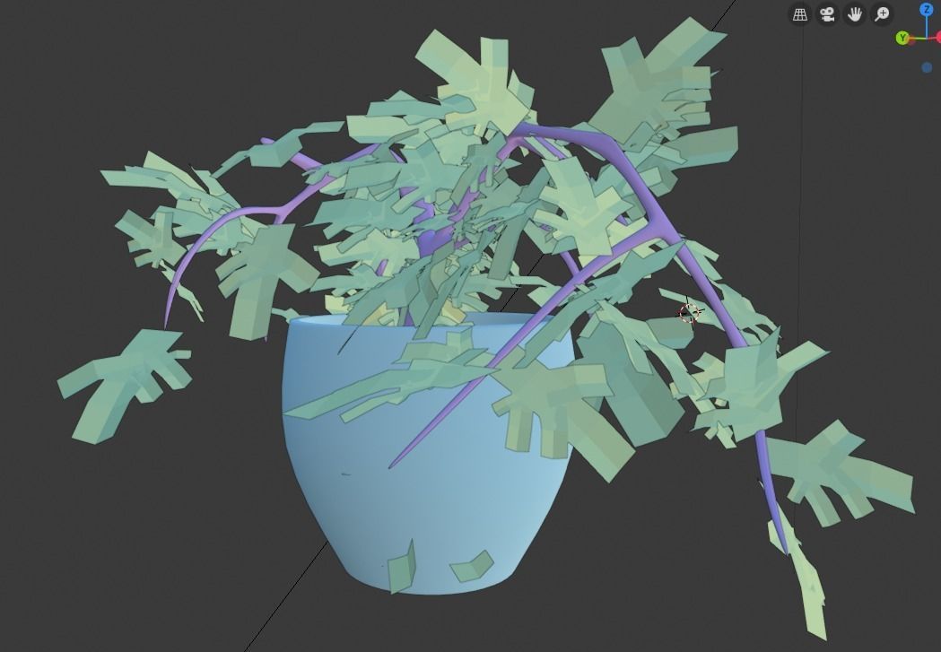 small plant for your archtectural renders Low-poly 3D model_4