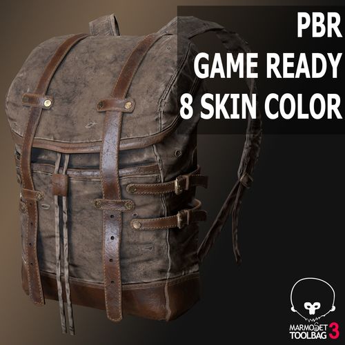 Backpack 002 Low-poly 3D model