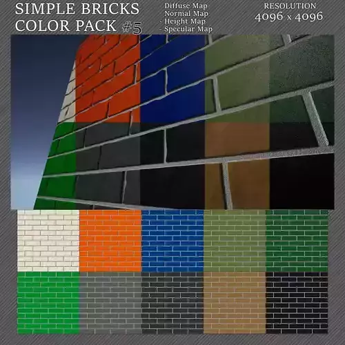 simple bricks color pack -5 Texture