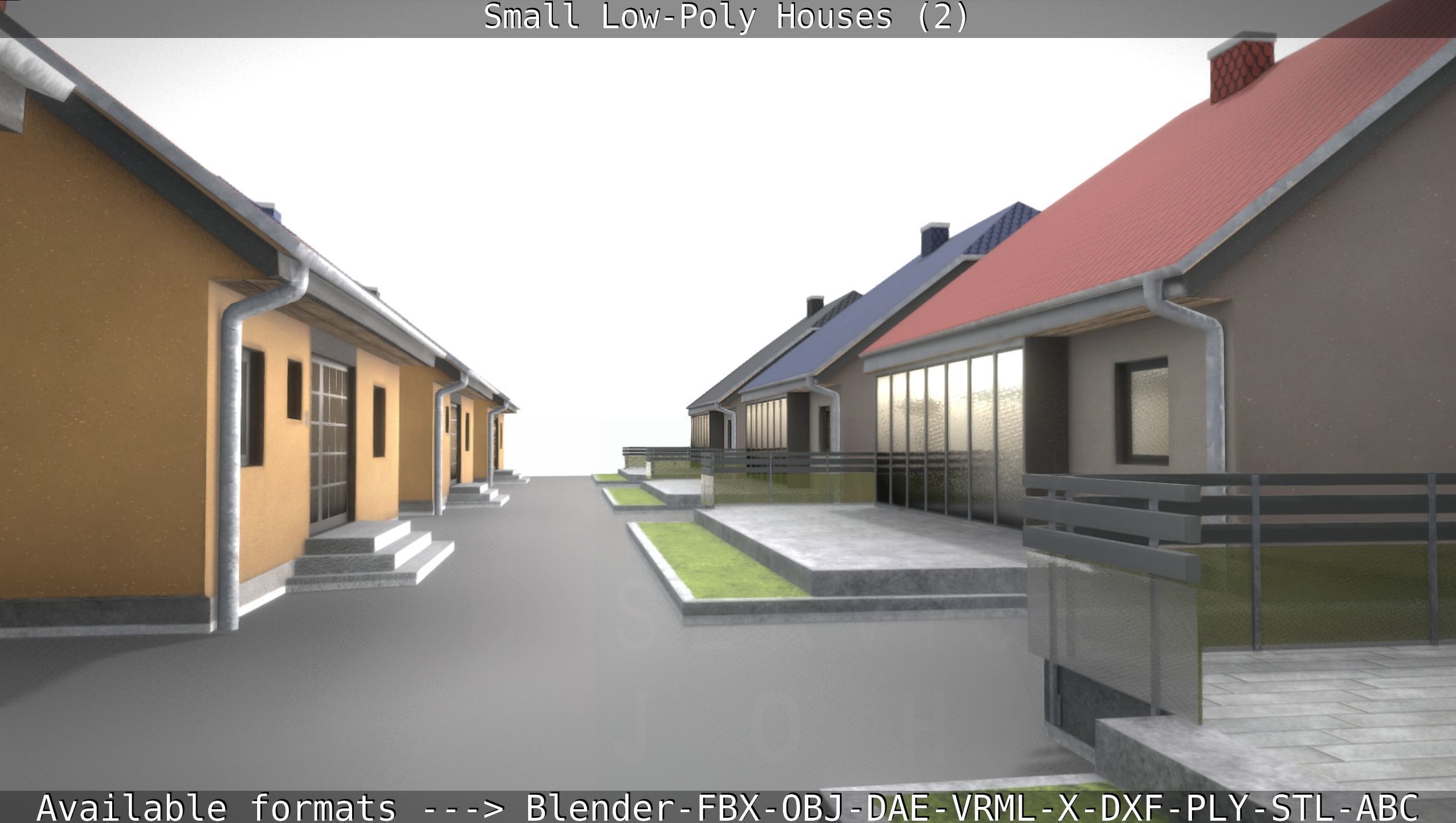 Small Low-Poly Houses Version 2 Low-poly 3D model_128